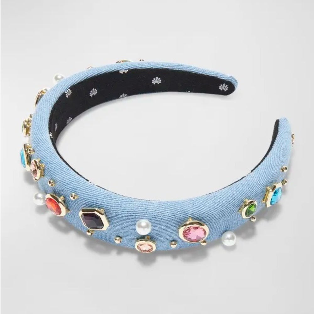 Lele Sadoughi Alice Gem Bezel Denim Headband